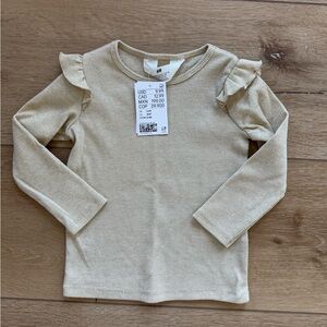 H&M Kids Beige Shimmer Long Sleeve Top